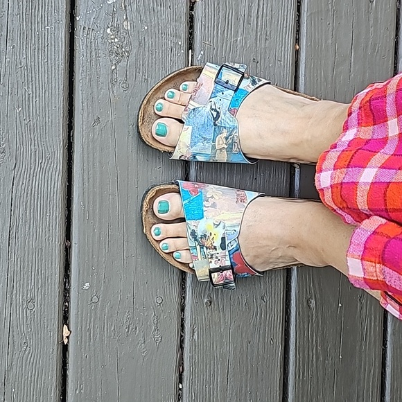 Multi colored Birkenstock slides- size 42 regular - Picture 8 of 8